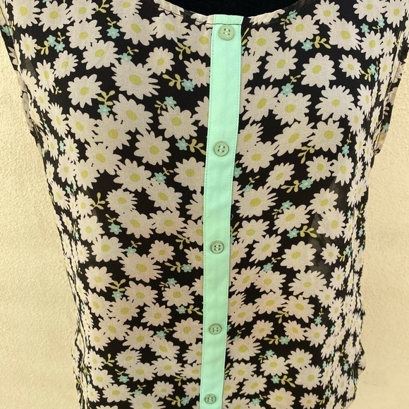 Bongo chiffon sleeveless floral summer top M - Picture 4 of 10